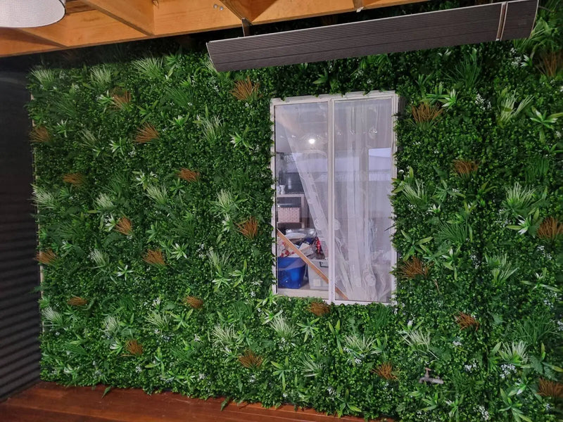 Panel de muestra de jardín vertical artificial de trópicos salvajes (muestra pequeña) de grado comercial resistente a los rayos UV