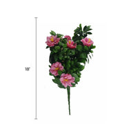 Pink Rose Bunch Artificial Hanging Plant 18in – UV Resistant