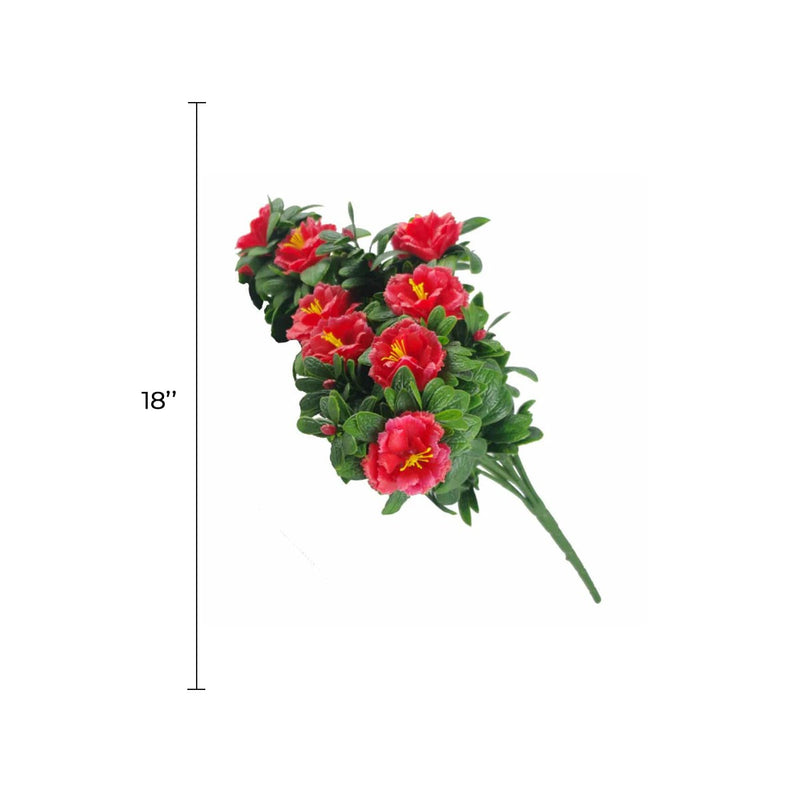 Faux Red Rose Bunch UV Resistant 18"