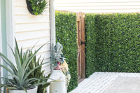 Pared de boj artificial con flores blancas 40" x 40" 11SQ FT resistente a los rayos UV
