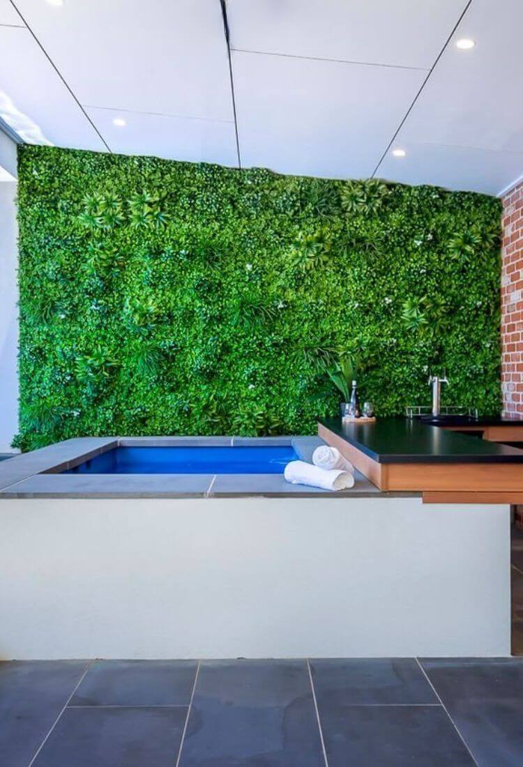 Jardín vertical artificial Oasis blanco de lujo, 40 x 40 pulgadas, 11 pies cuadrados, grado comercial, resistente a los rayos UV