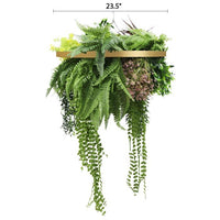 Tropical Foliage Artificial Roof Hanging Disc 23.5in – Gold Frame – UV Resistant