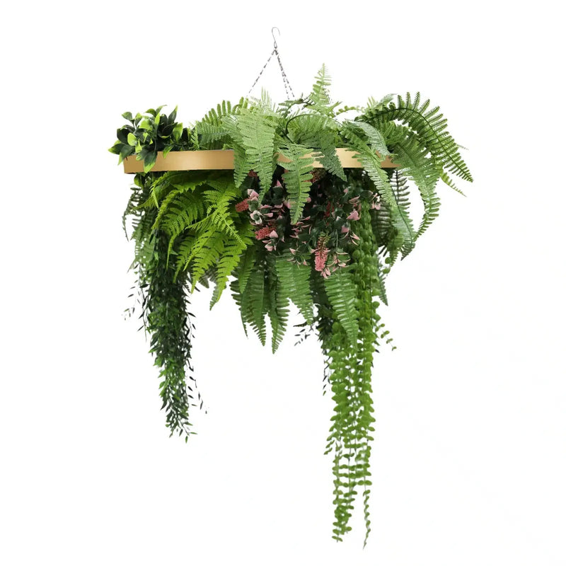 Commercial artificial hanging plants stems and ceiling botanical features