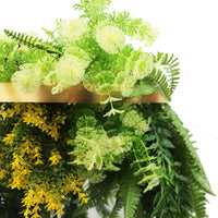 Draping Fern Artificial Roof Hanging Disc 31.5in – Gold Frame – UV Resistant