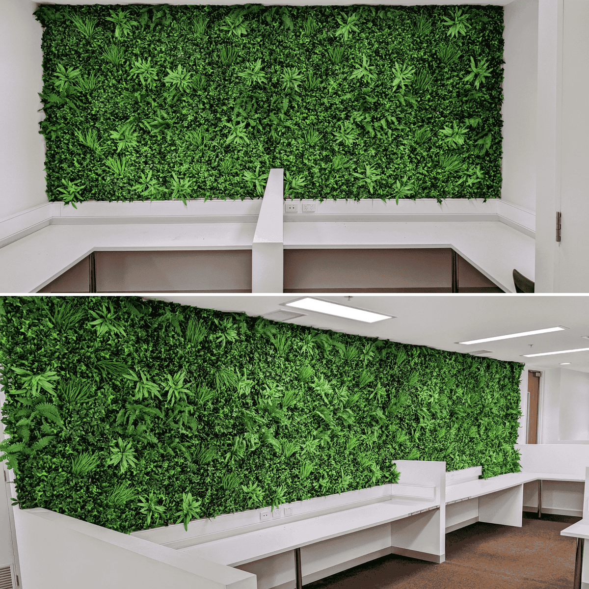 Panel de muestra de jardín vertical artificial Green Tropics (muestra pequeña) Grado comercial Resistente a los rayos UV