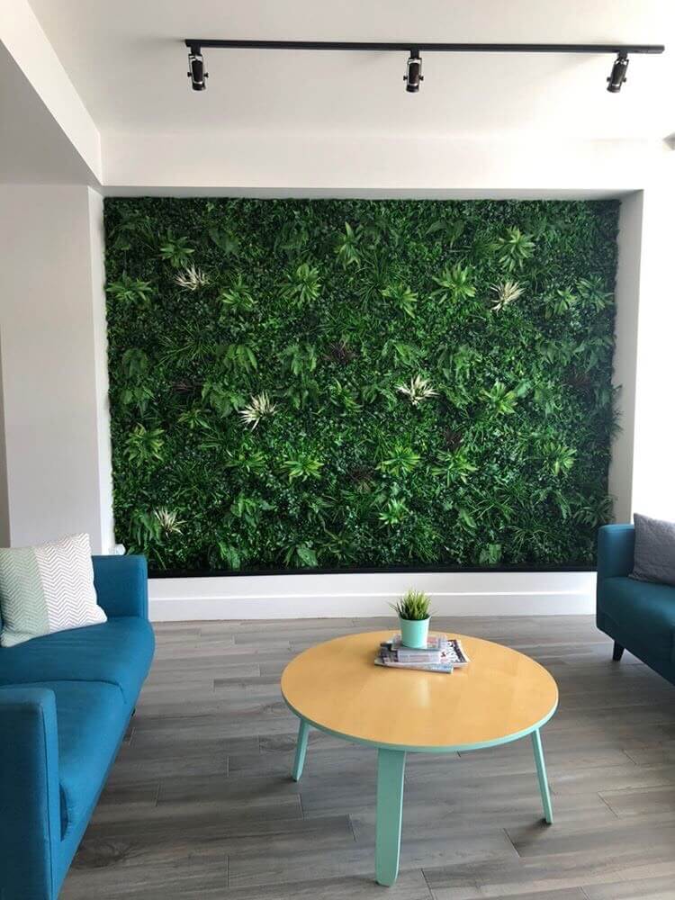 Panel de muestra de jardín vertical artificial Green Tropics (muestra pequeña) Grado comercial Resistente a los rayos UV
