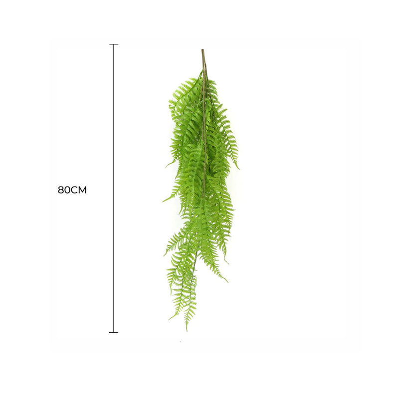 Hanging Fresh Green Boston Fern, UV Resistant, 80cm