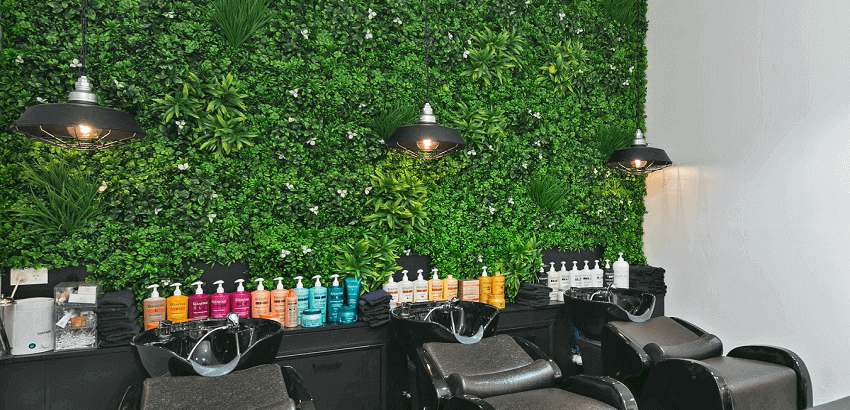 Panel de muestra de jardín vertical artificial White Oasis (muestra pequeña) Grado comercial resistente a los rayos UV
