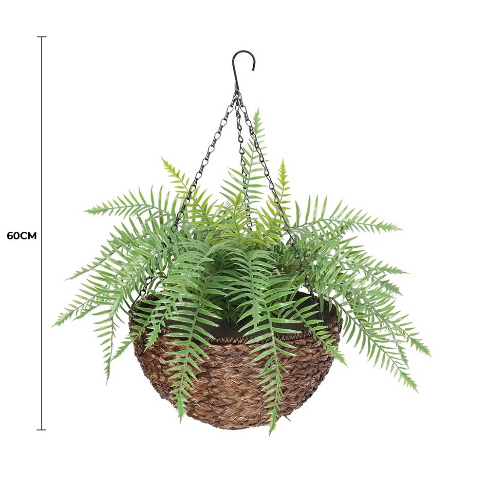 Artificial Hanging Basket – Fern Medium – UV Resistant