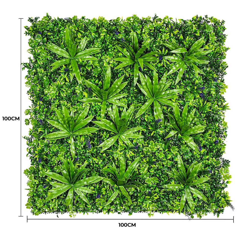 Campos de lavanda de lujo Pared verde artificial 40" x 40" 11SQFT Resistente a los rayos UV