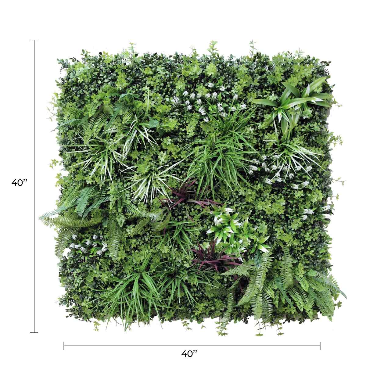 Jardín vertical artificial de lujo con vista tropical, 40 x 40 pulgadas, 11 pies cuadrados, grado comercial, resistente a los rayos UV