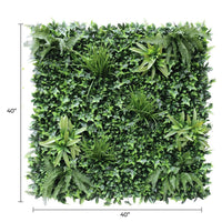 Green Tropics Artificial Vertical Garden Green Wall Panel 40×40in 11 SQ FT – UV Resistant – Commercial Grade