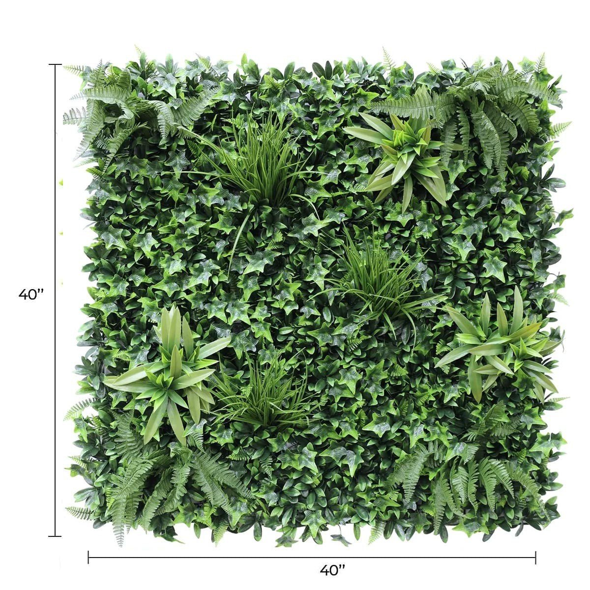Muro artificial de lujo Green Tropics/pared verde 40 "x 40" 11 pies cuadrados resistente a los rayos UV de grado comercial