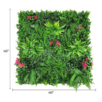 Pared viva artificial de sensación rosada de lujo/pared verde 40" x 40" 11SQ FT grado comercial resistente a los rayos UV
