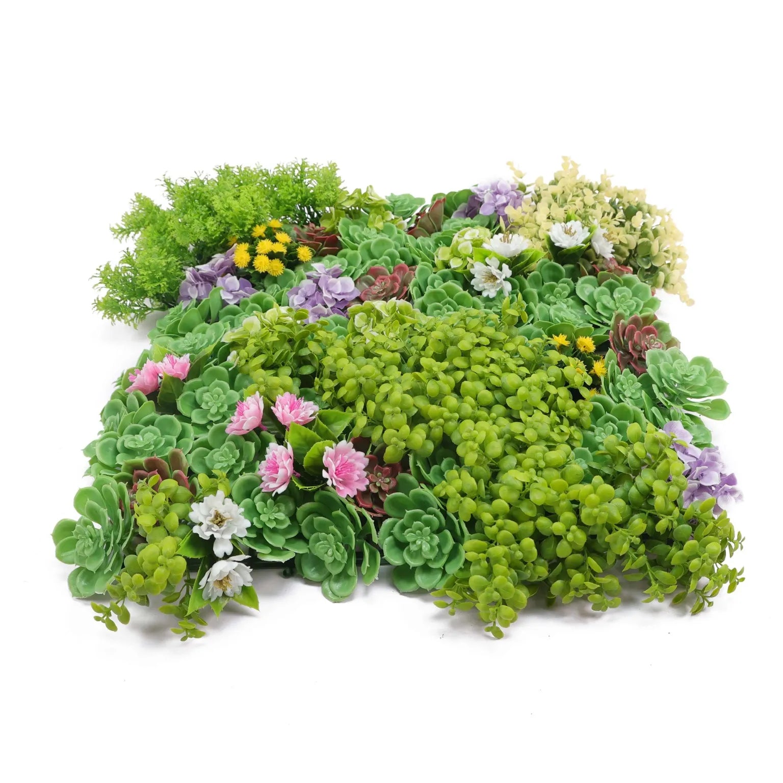artificial wall succulents Artificial Dense Succulent Green Wall / Vertical Garden Panel 20 inch x 20 inch UV Resistant