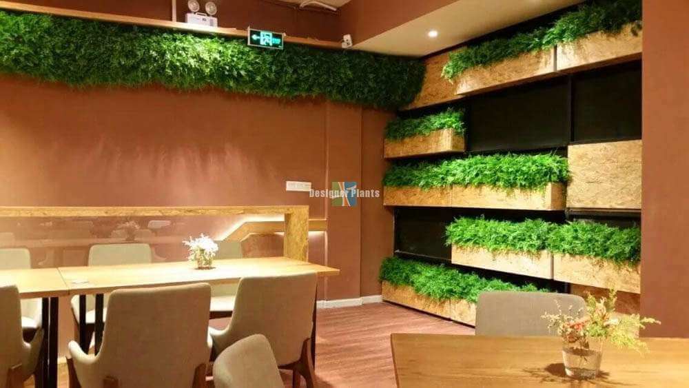 Panel de muestra de pared verde artificial de helecho exuberante (muestra pequeña) Grado comercial resistente a los rayos UV