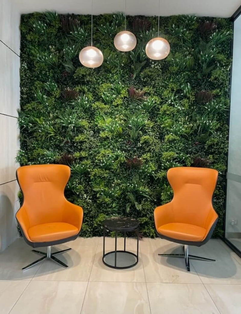 Premium Artificial Green Wall in a Corporate Office Waiting Room