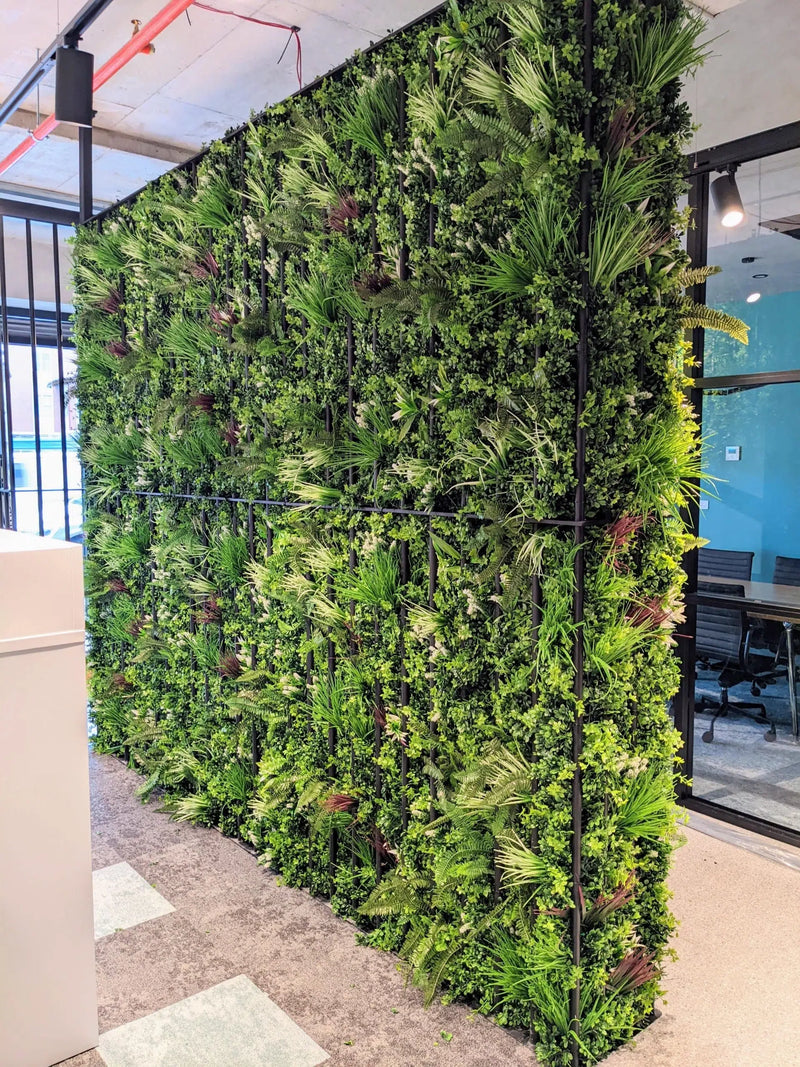 Premium Artificial Vertical Garden Panel Vista Green Installed Into An Office Void as a dividing wall