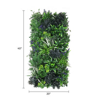 Lavanda botánica rústica de pared verde artificial de primera calidad, 40 "x 20", resistente a los rayos UV de grado comercial