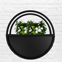 Floating Half Moon Metal Wall Planter – Onyx Black 35cm