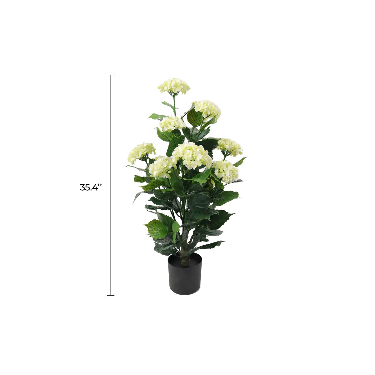 Premium Artificial Flowering White Hydrangea Tree (35.4") UV Resistant