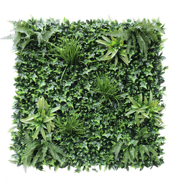 Muro verde artificial de lujo Green Tropics de 40" x 40" resistente a los rayos UV