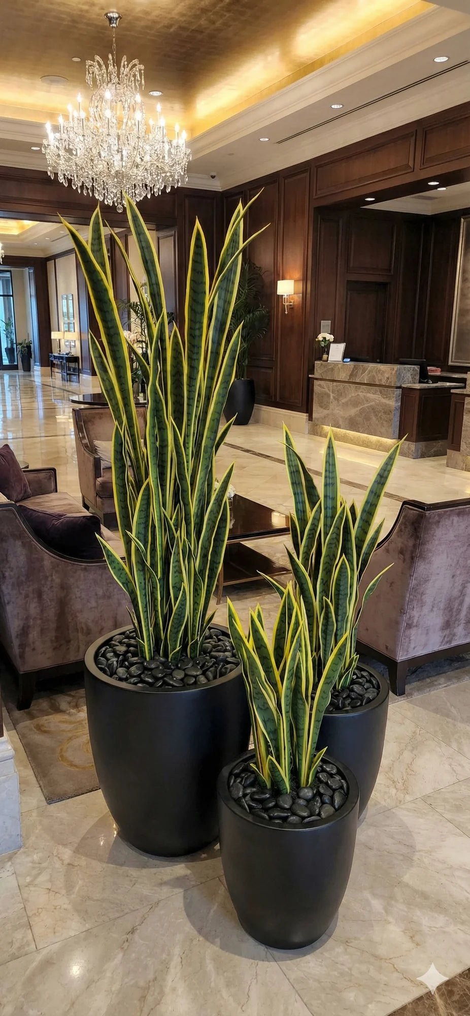 Snake Plant Sansevieria Artificial Tree 59.1in – UV Resistant