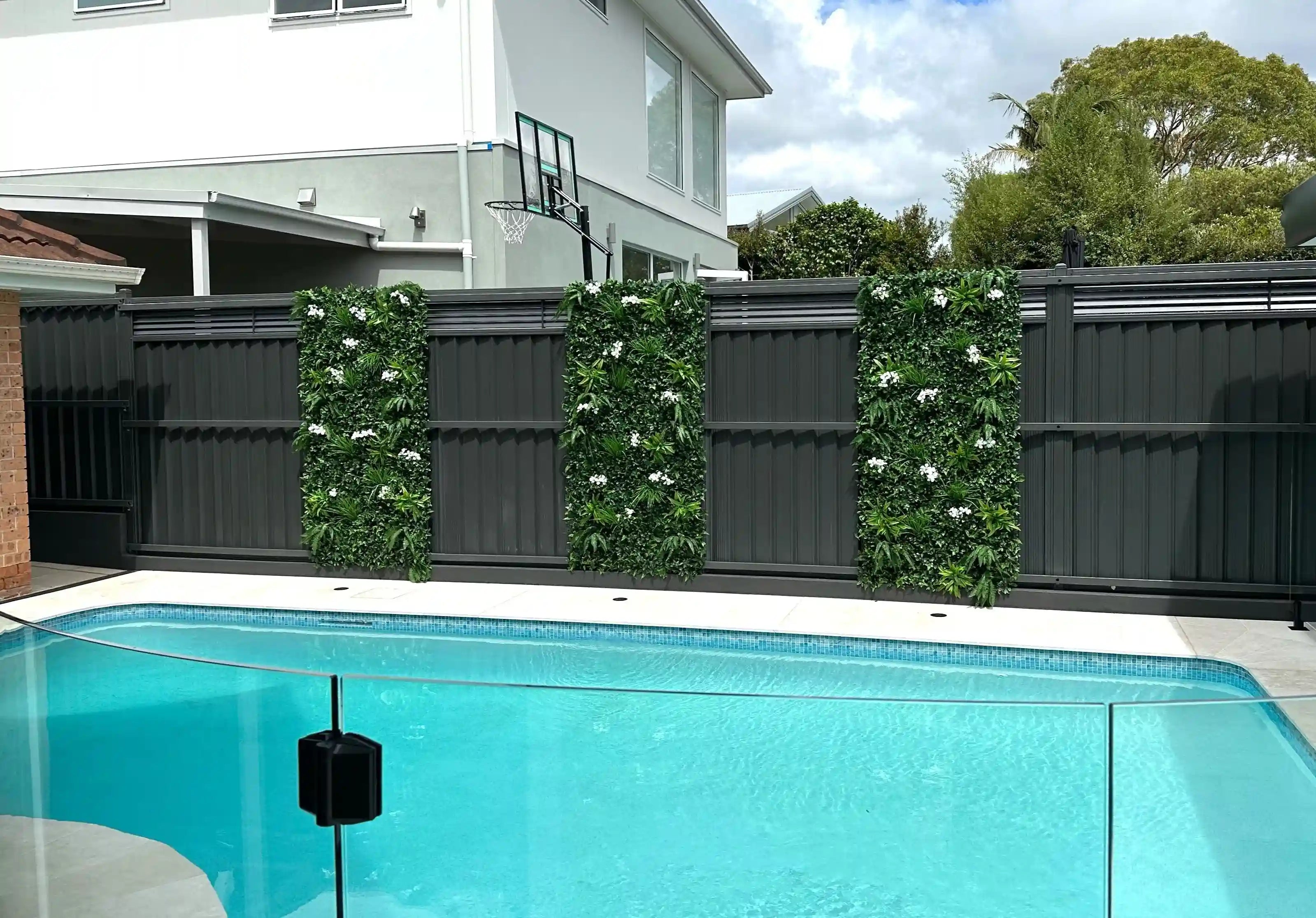Panel de muestra de jardín vertical artificial blanco como la nieve (muestra pequeña) Grado comercial resistente a los rayos UV