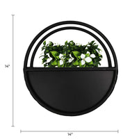 Floating Half Moon Metal Wall Planter – Onyx Black 35cm