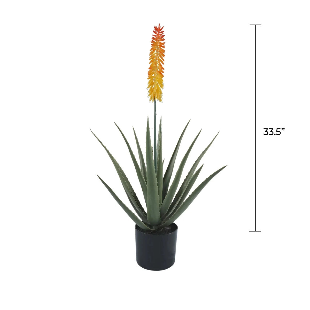 Premium Artificial Aloe Vera with Orange Flower 33.5in