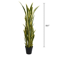 Snake Plant Sansevieria Artificial Tree 59.1in – UV Resistant