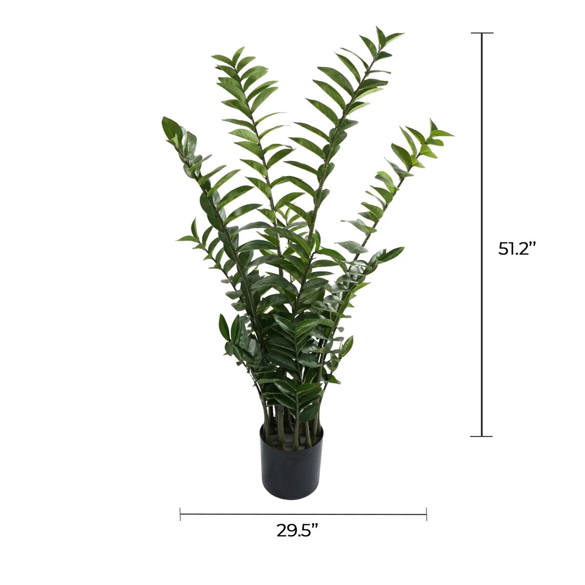 Premium Hand Crafted Artificial Zanzibar Gem Plant 51.2in Multi-stem