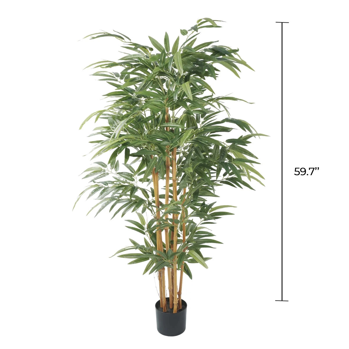 Premium Potted Artificial Bamboo withNatural Trunk 59.1in