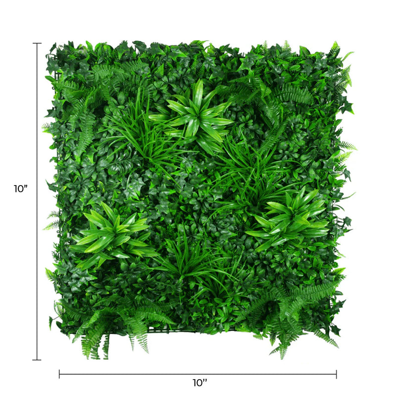 Panel de muestra de jardín vertical artificial Green Tropics (muestra pequeña) resistente a los rayos UV