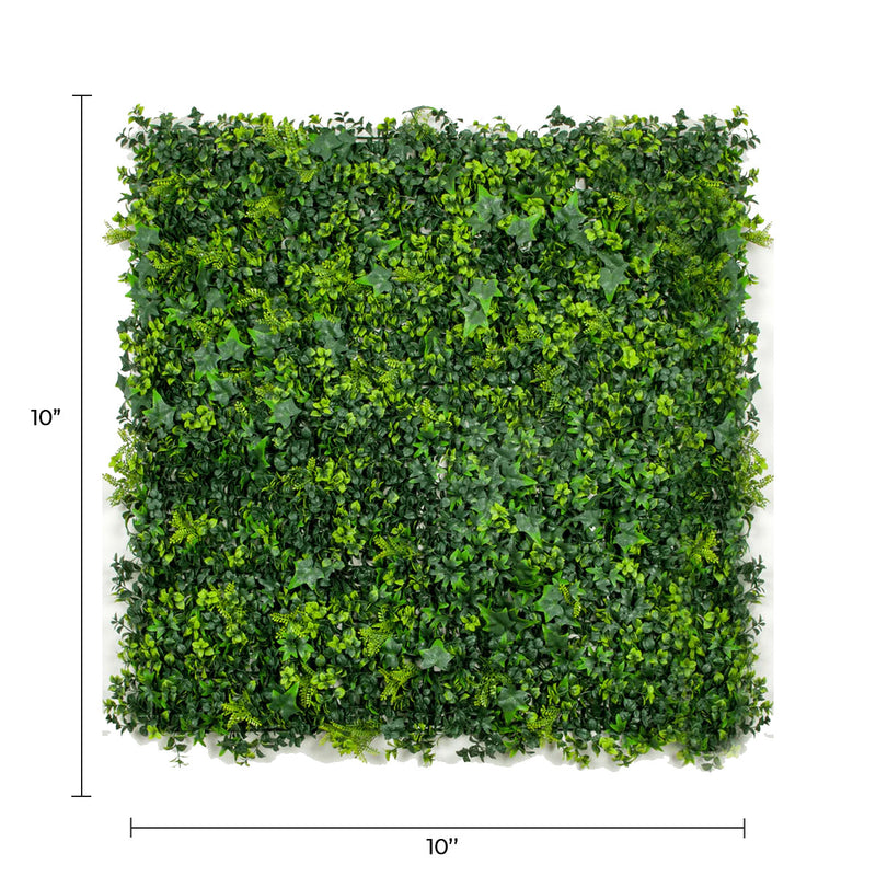 Panel de muestra de pared verde artificial de hiedra mixta (muestra pequeña) resistente a los rayos UV