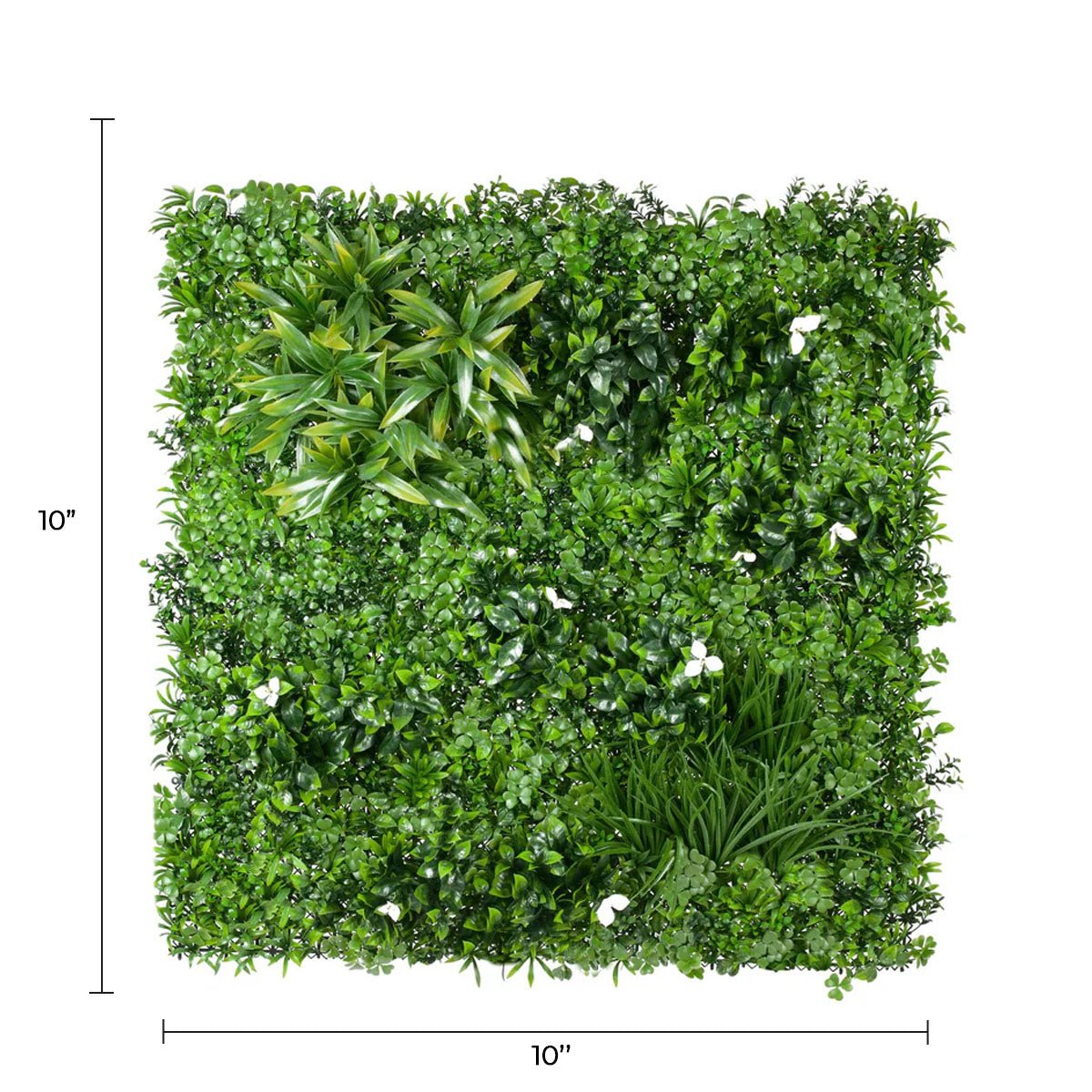 Panel de muestra de jardín vertical artificial White Oasis (muestra pequeña) Grado comercial resistente a los rayos UV