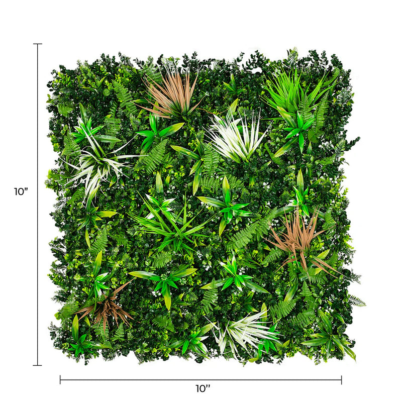 Panel de muestra de jardín vertical artificial Wild Tropics (muestra pequeña) resistente a los rayos UV