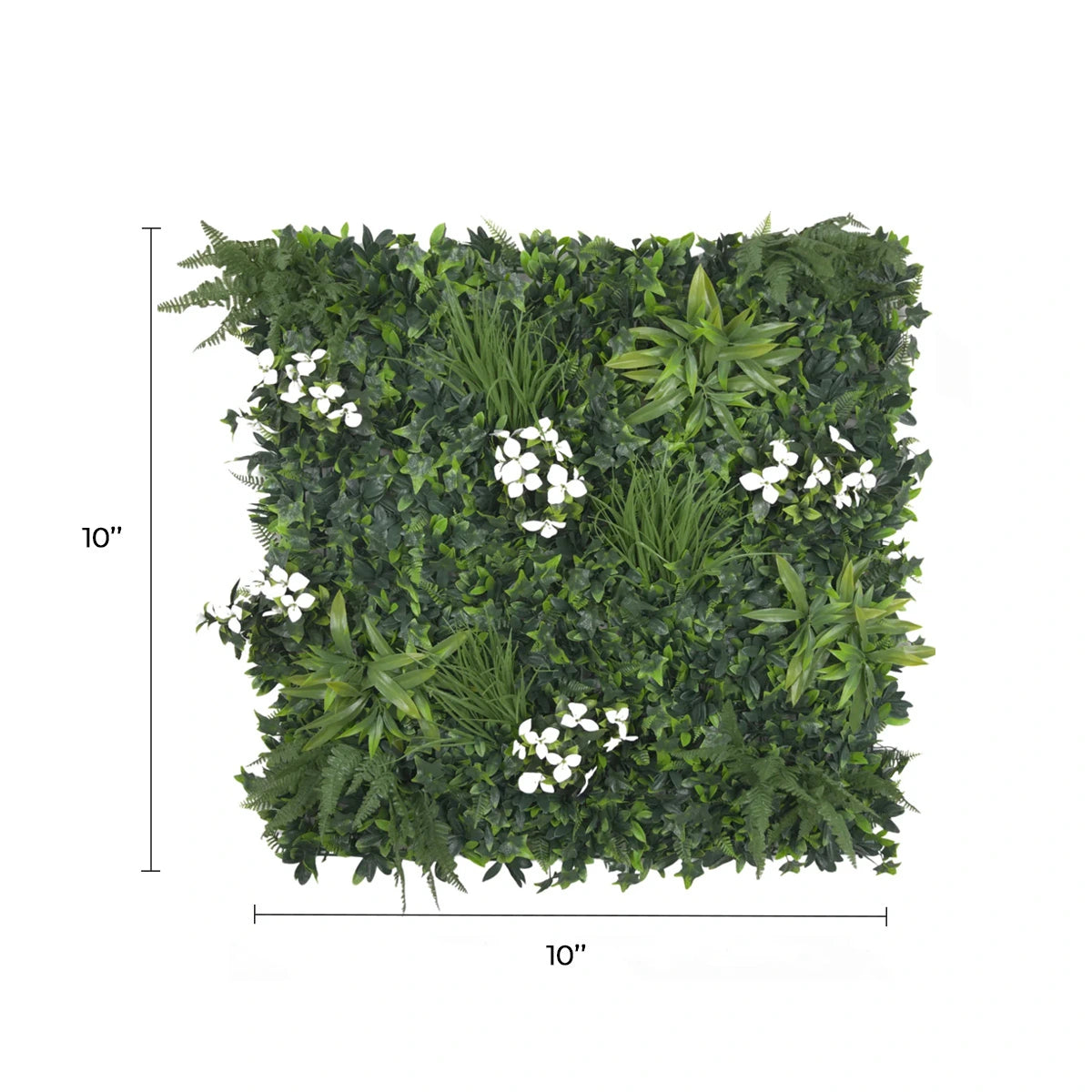 Panel de muestra de jardín vertical artificial blanco como la nieve (muestra pequeña) Grado comercial resistente a los rayos UV
