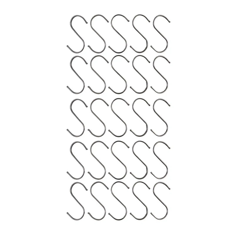 Ganchos en forma de S para colgar de acero inoxidable, 4,72 pulgadas x 2,36 pulgadas, 25 piezas