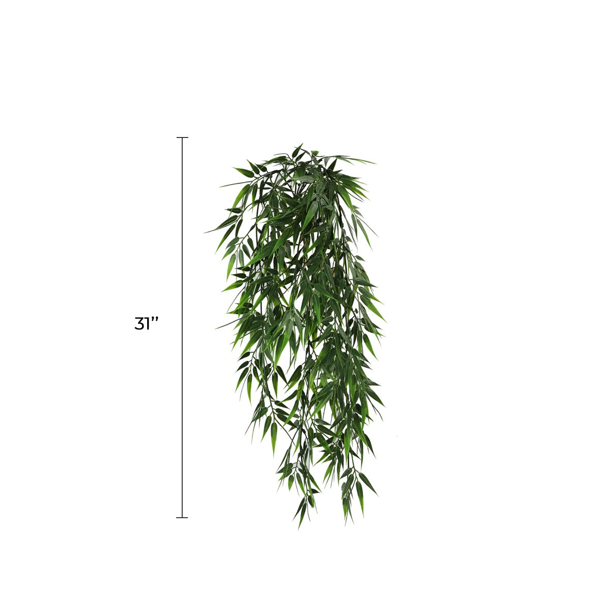 Set of 10 – Artificial Hanging Bamboo Leaf Garland Bushes – Dark Green UV Resistant & Fire Rated | 6.7in x 30in (17cm x 76cm Each)