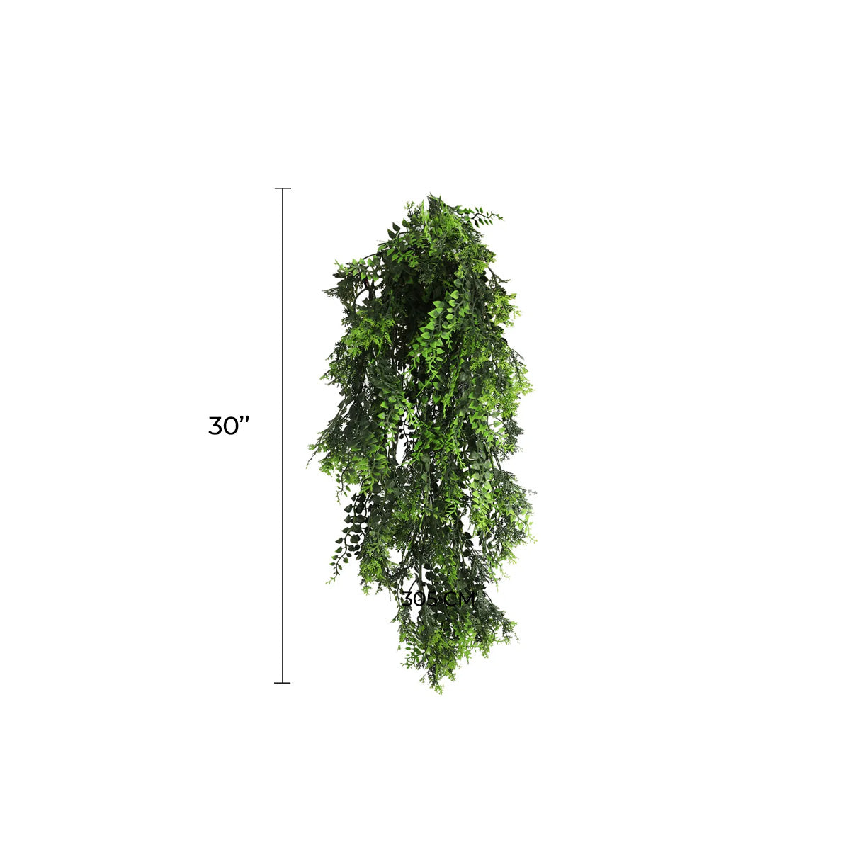 Set of 10 Artificial Hanging Mediterranean Fern Vine – UV Resistant & Fire Rated (8.6in x 30in | 22cm x 76cm)