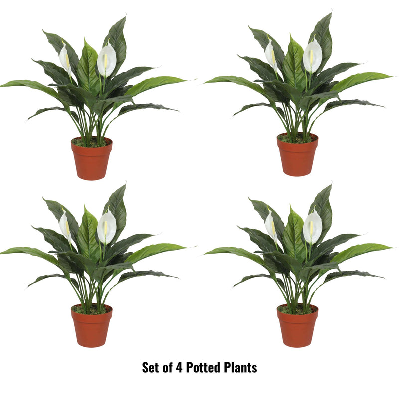 Elegant Artificial Peace Lily (Spathiphyllum) - 24-Inch Indoor Plant (Clearance)