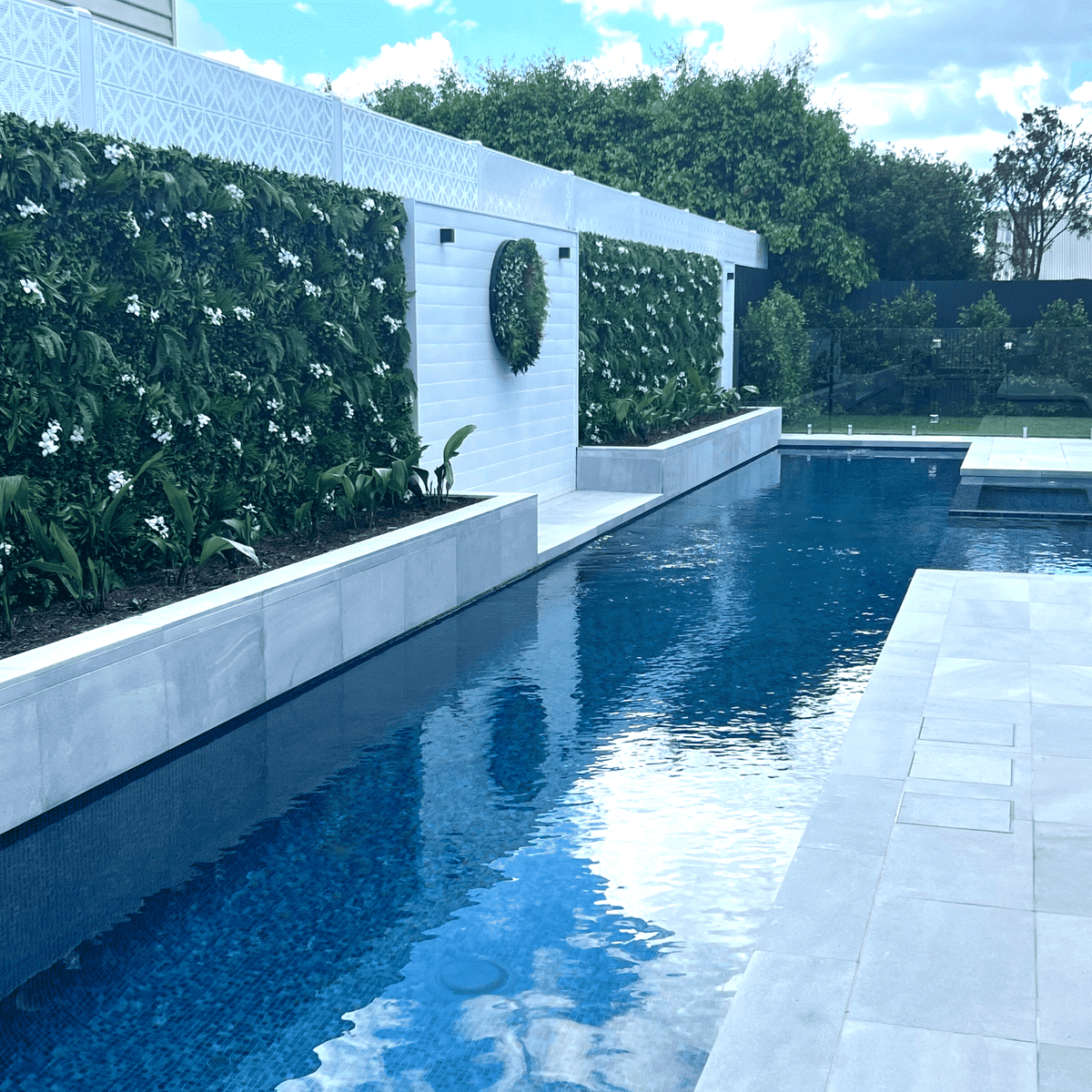 Panel de muestra de jardín vertical artificial blanco como la nieve (muestra pequeña) Grado comercial resistente a los rayos UV