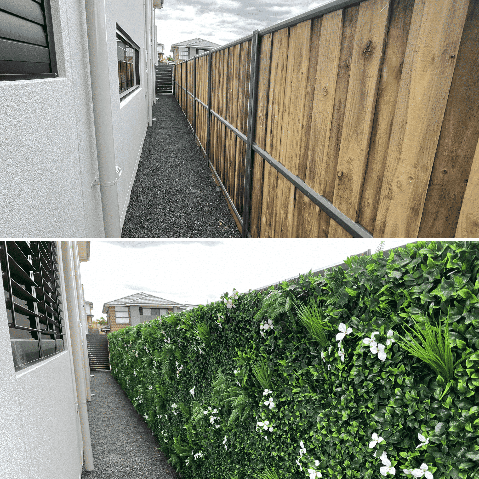 Sample Panel – Snowy White Vertical Garden (Small Sample)