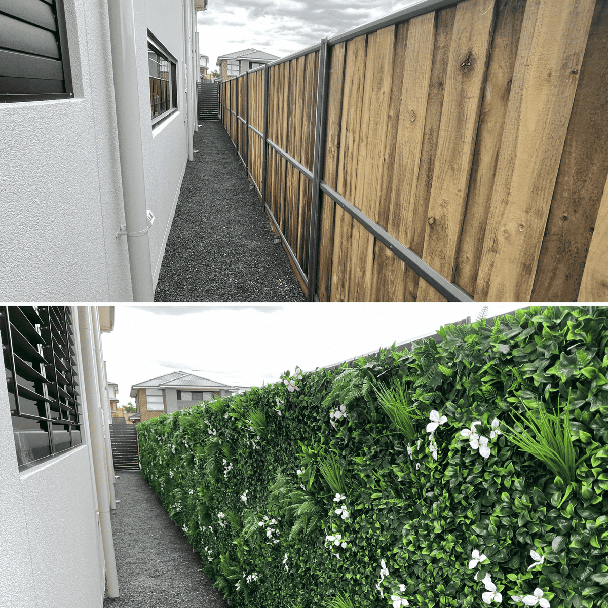 Panel de muestra de jardín vertical artificial blanco como la nieve (muestra pequeña) Grado comercial resistente a los rayos UV