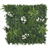 Snowy White Artificial Vertical Garden Green Wall Panel 40×40in 11 SQ FT – UV Resistant – Commercial Grade image 1