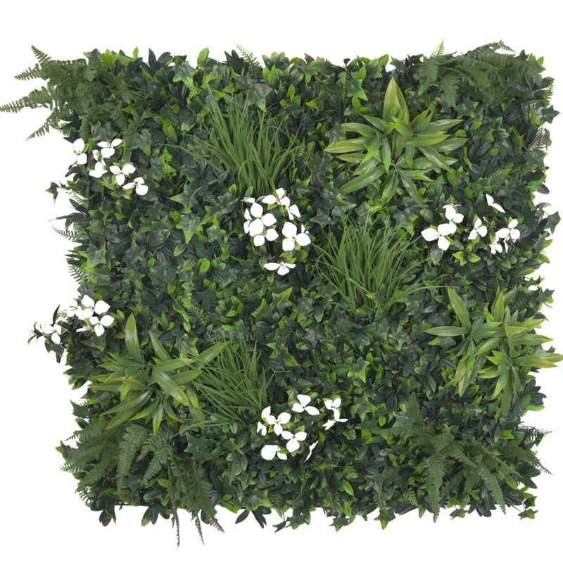 Sample Panel of Snowy White Artificial Vertical Garden (Small Sample) Commercial Grade UV Resistant