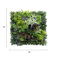 Tropical Forest Artificial Vertical Garden Green Wall Panel 35×35in – NFPA701 Fire Rated – UV Resistant – Commercial Grade