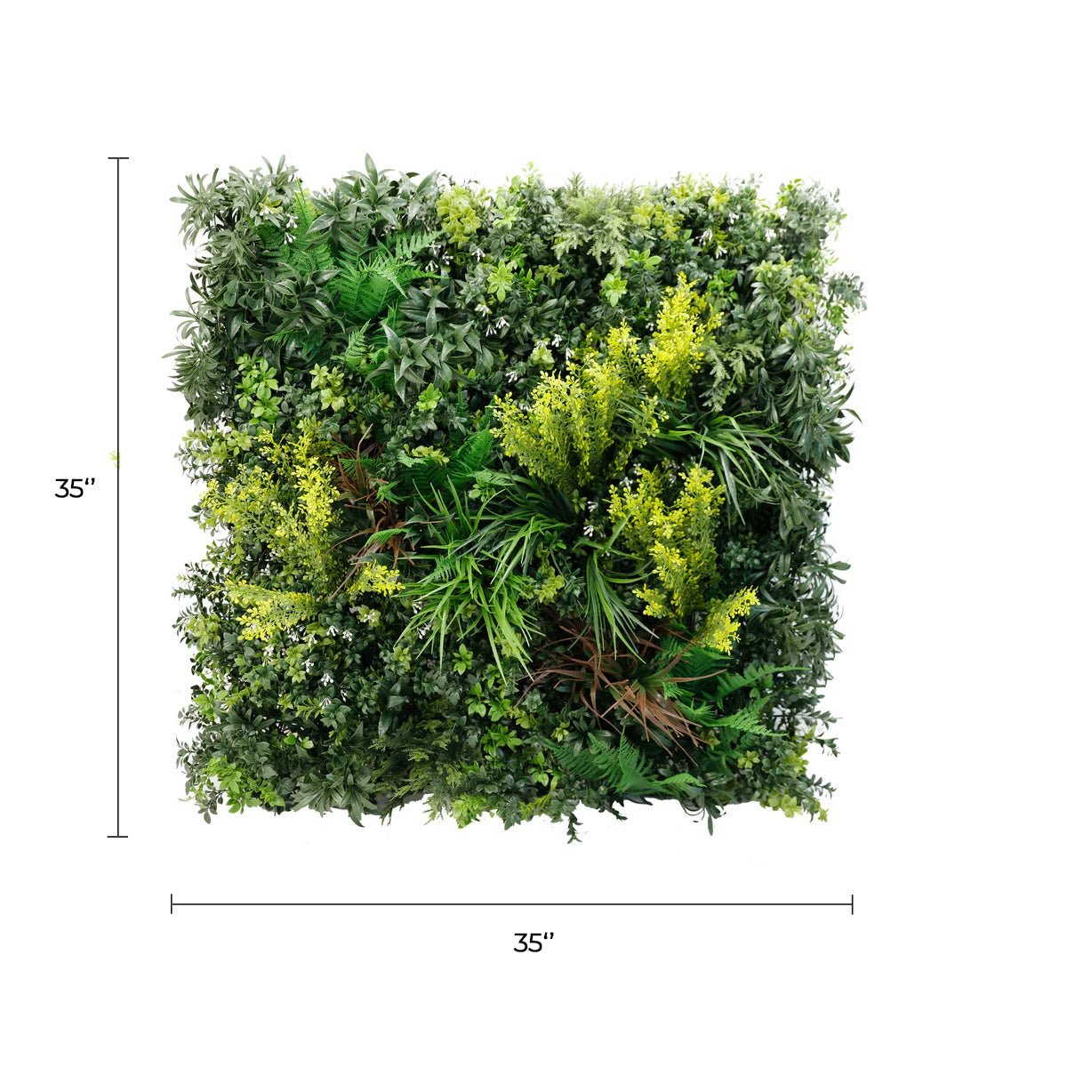 Tropical Vibe Artificial Vertical Garden Green Wall Panel 35×35in – NFPA701 Fire Rated – UV Resistant – Commercial Grade