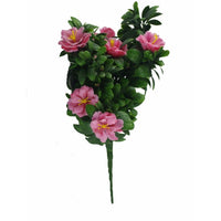 Pink Rose Bunch Artificial Hanging Plant 18in – UV Resistant